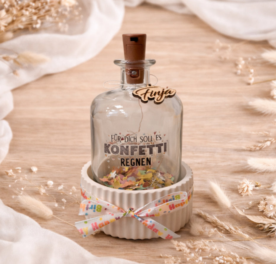 Geburtstagsgeschenk Lichtflasche