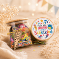 Einschulungsgeschenk im Glas, Geschenkset Schulanfang