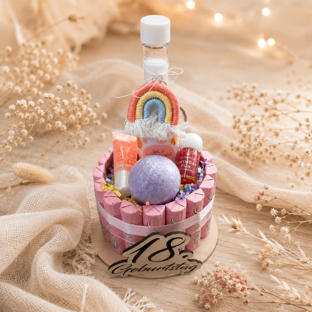 Geschenktorte zum 18. Geburtstag, Wellness Geschenk für Mädchen