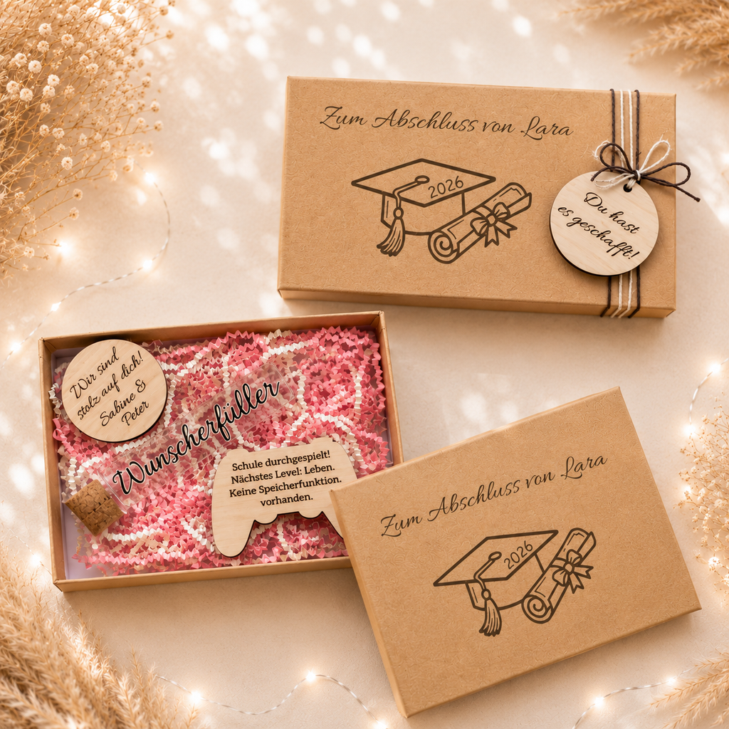 Personalisiertes Abschlussgeschenk, Geschenkbox Abitur