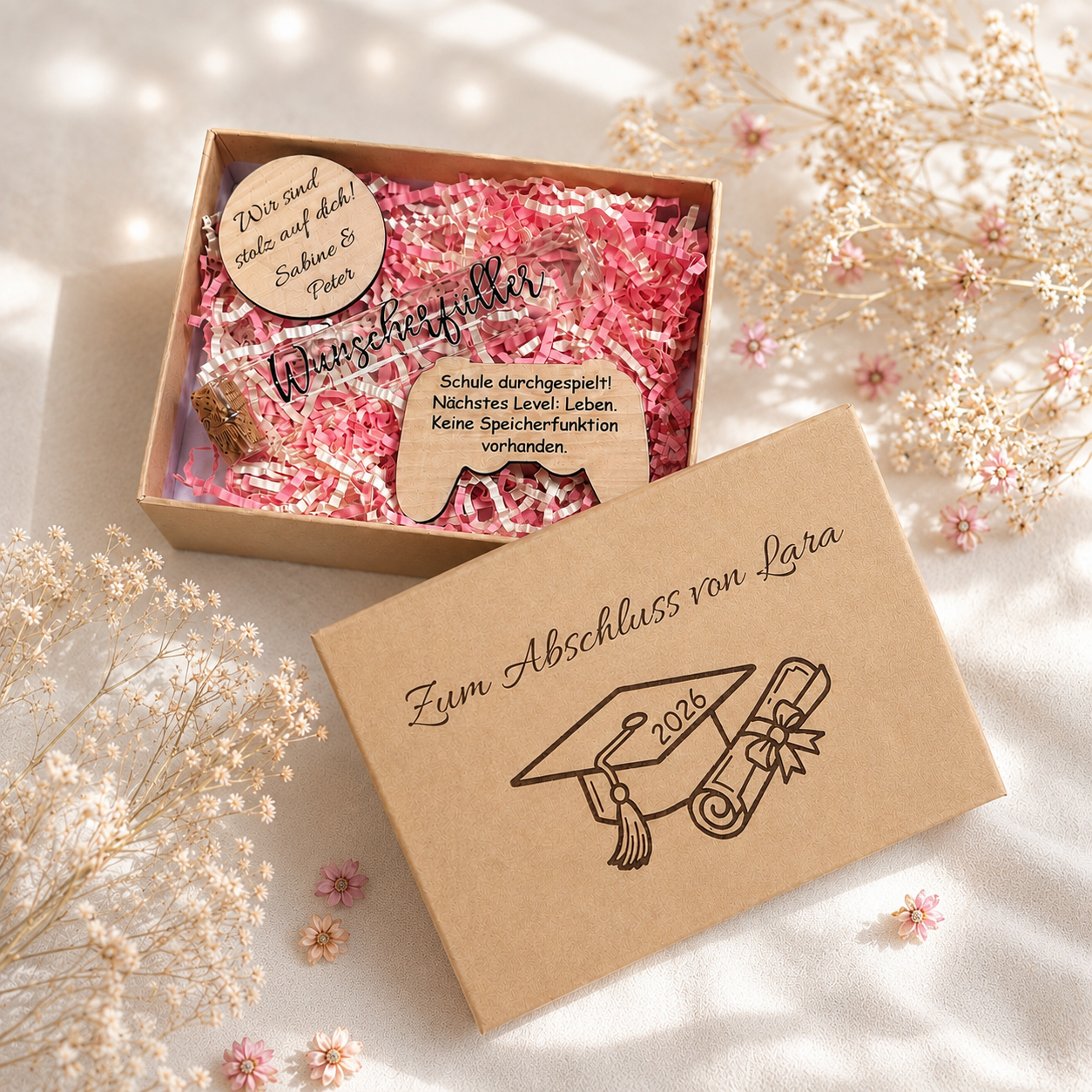 Personalisiertes Abschlussgeschenk, Geschenkbox Abitur