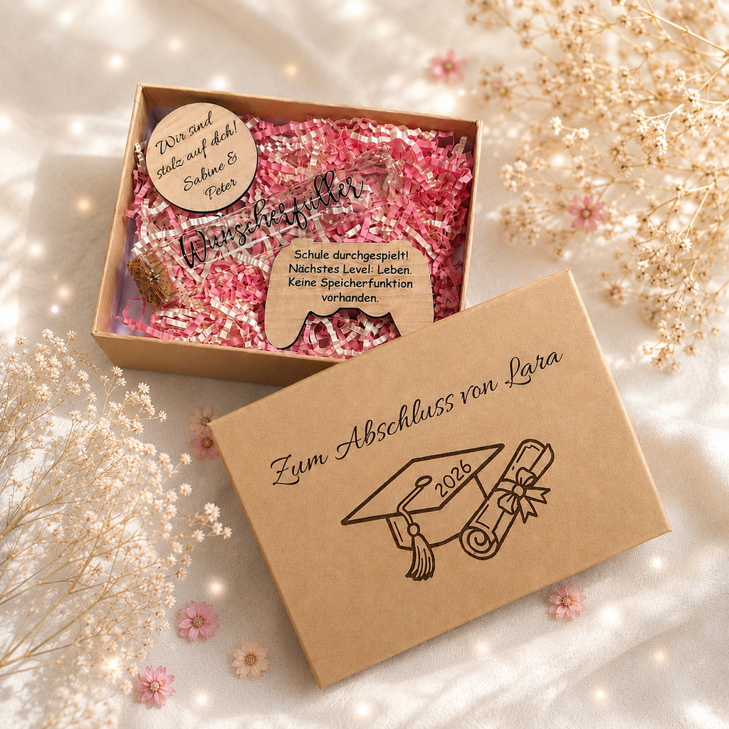Personalisiertes Abschlussgeschenk, Geschenkbox Abitur