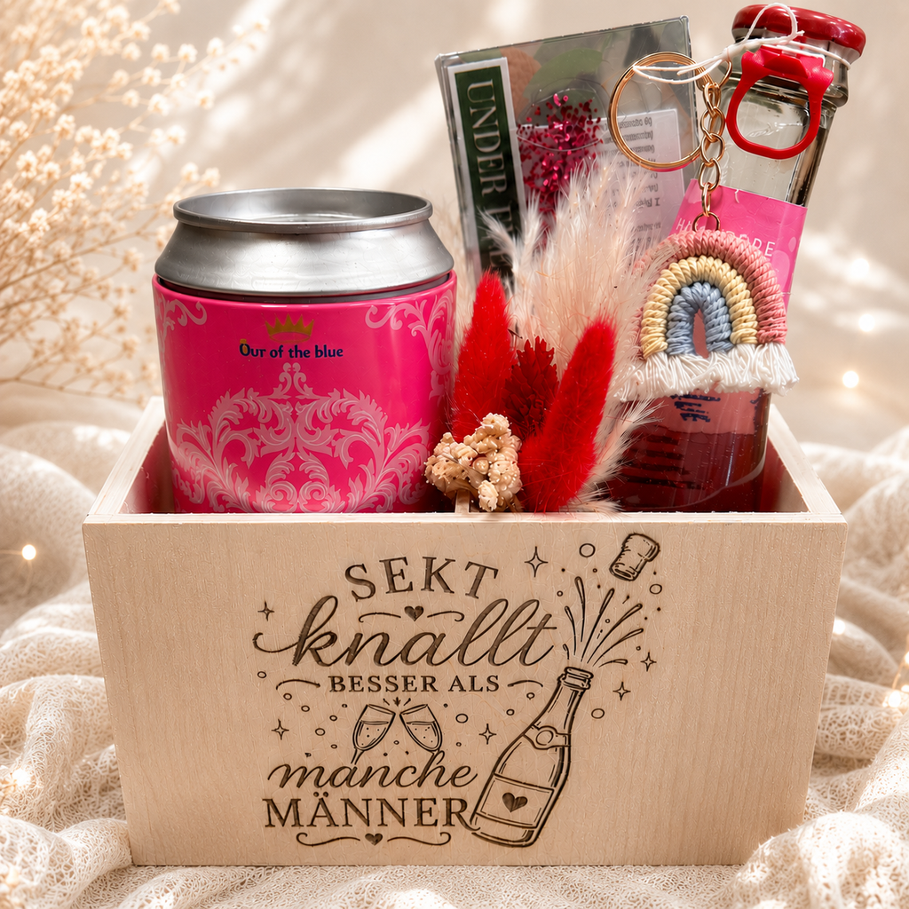 Geschenkbox für Frauen, Geschenkset Freundin mit Sekt
