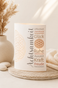 LED-Windlicht Achtsamkeit von GILDE | Boho Deko mit Blume des Lebens