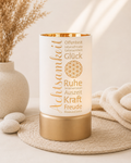 Achtsamkeitslicht, LED-Windlicht in Weiß und Gold