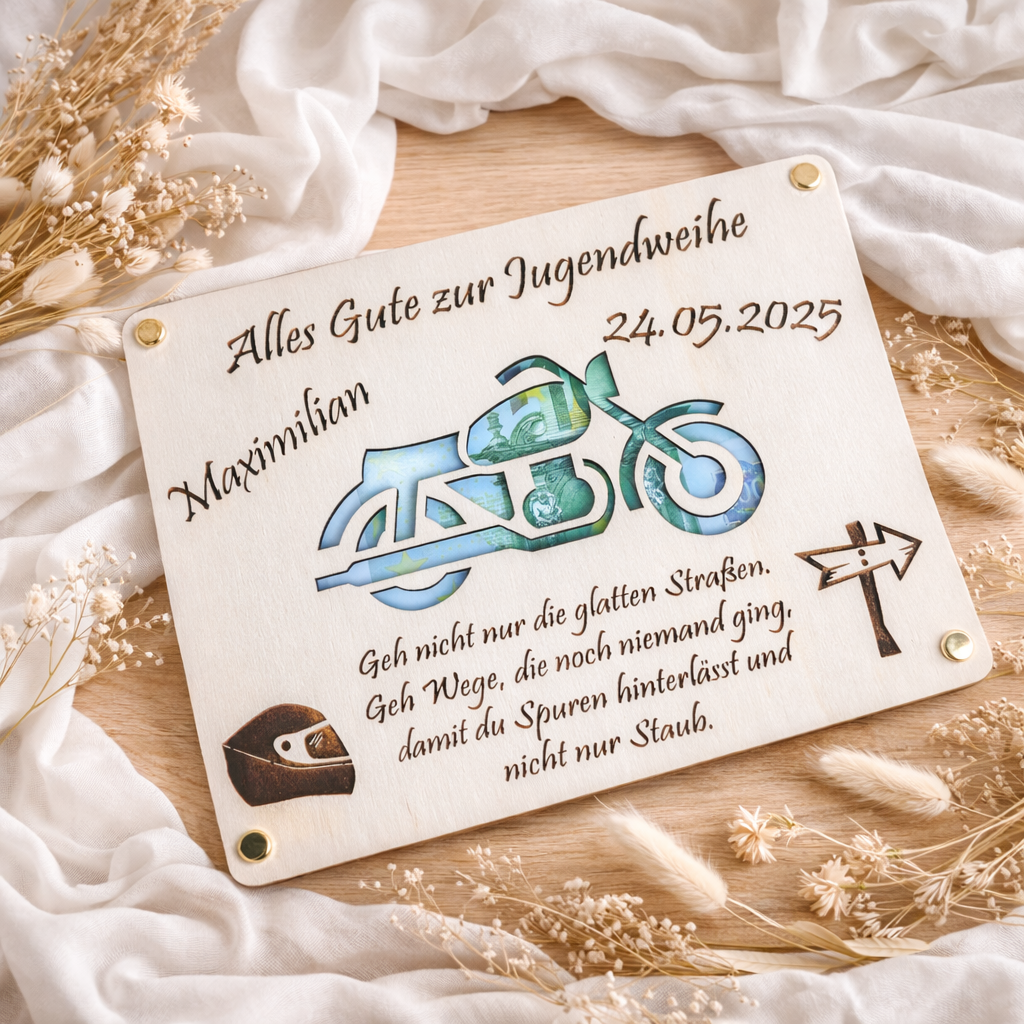 Geldgechenk Jugendweihe „Motorrad“