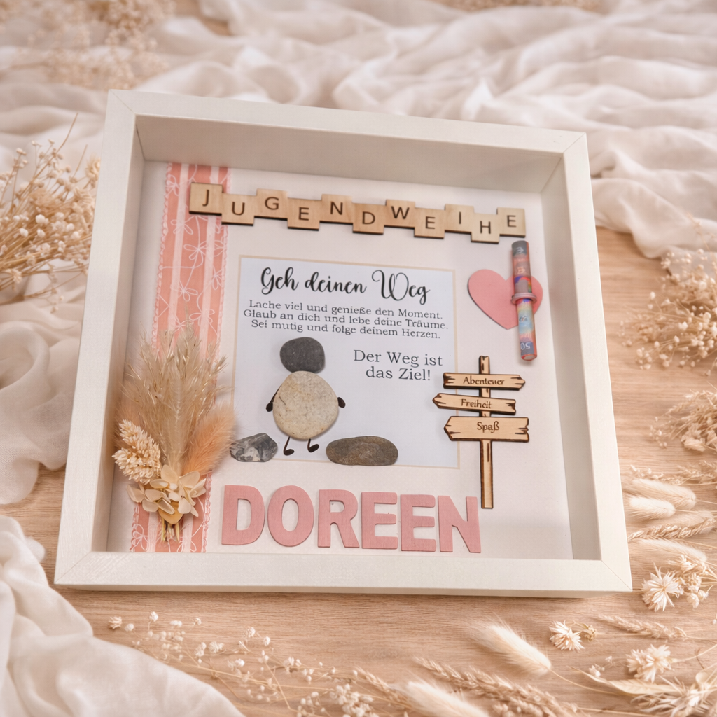 Geldgechenk Jugendweihe „Steinbildrahmen“