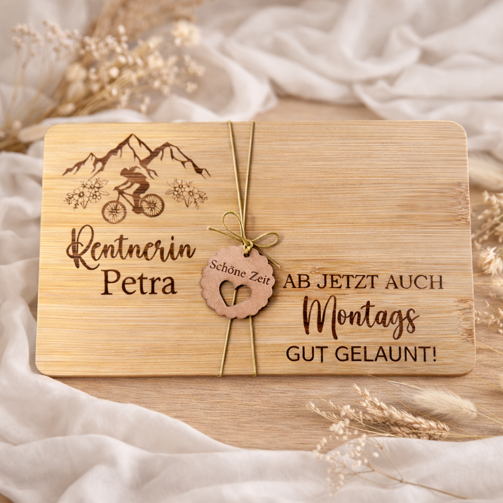 Frühstücksbrettchen „Rente Berge“