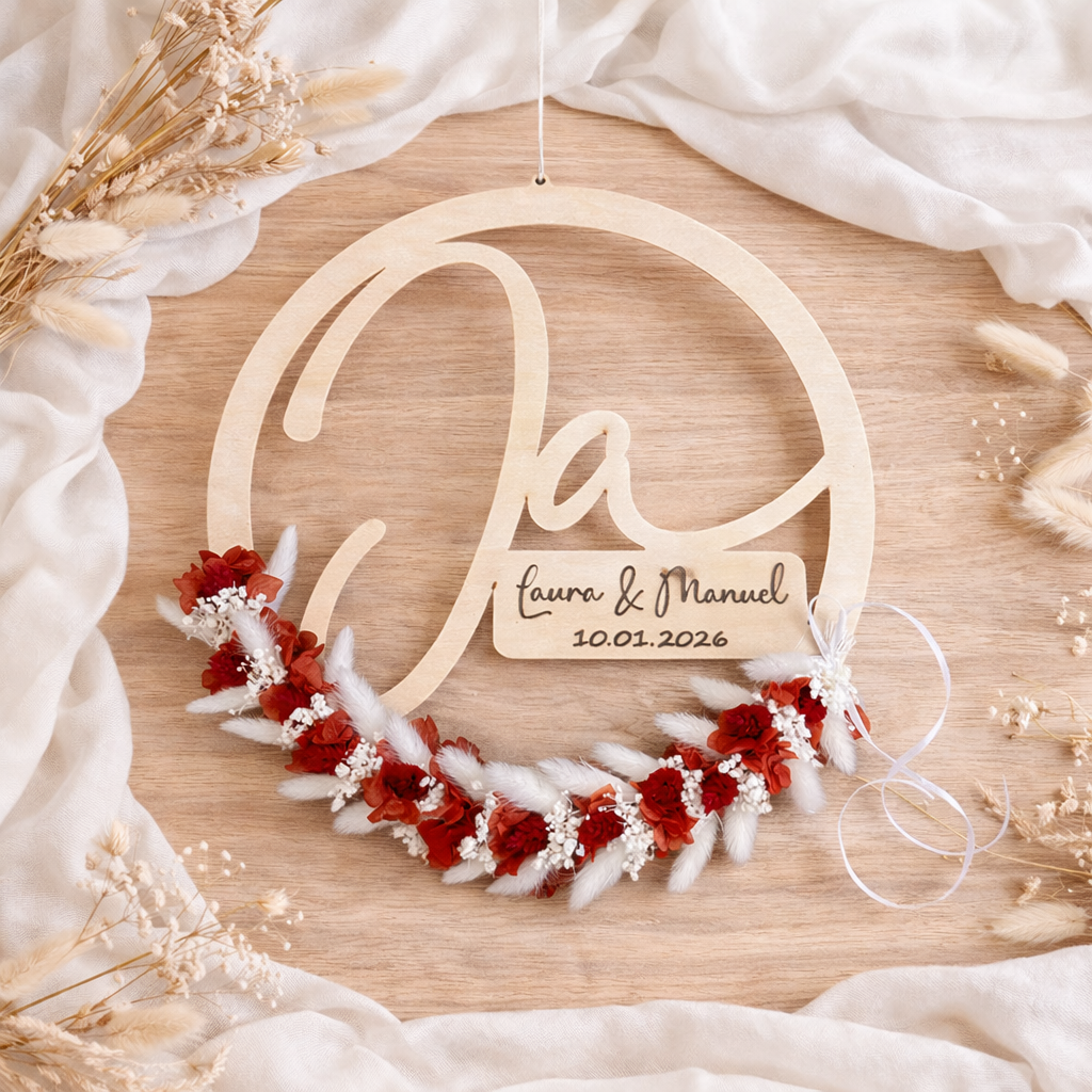 Hochzeitsgeschenk „Trockenblumenkranz“