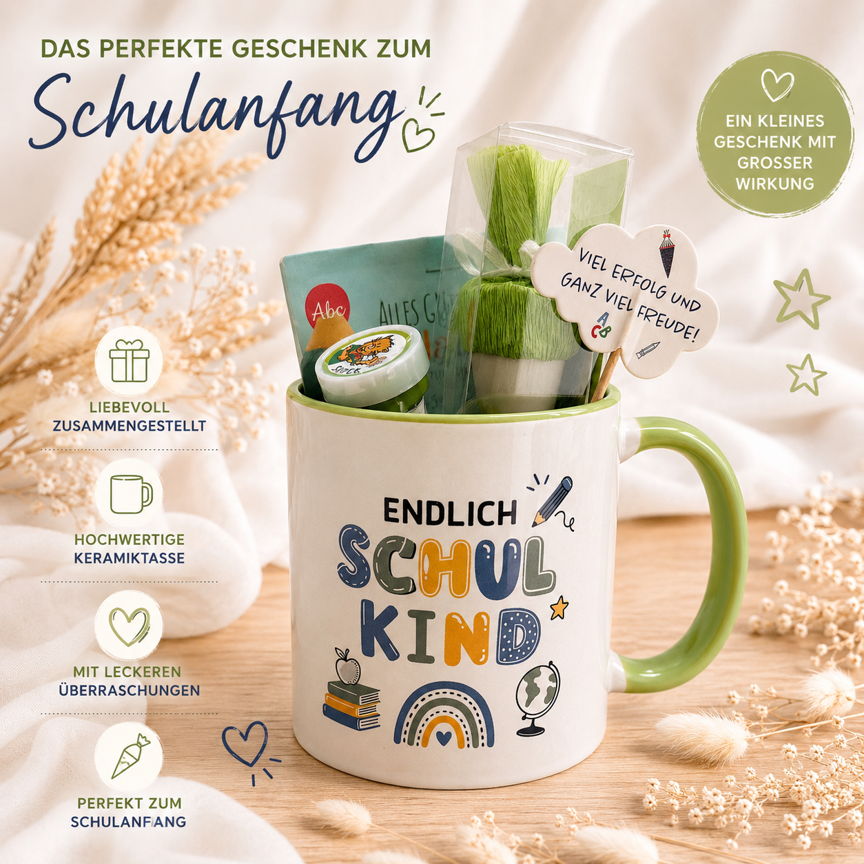 Einschulungsgeschenk Tasse „Endlich Schulkind“
