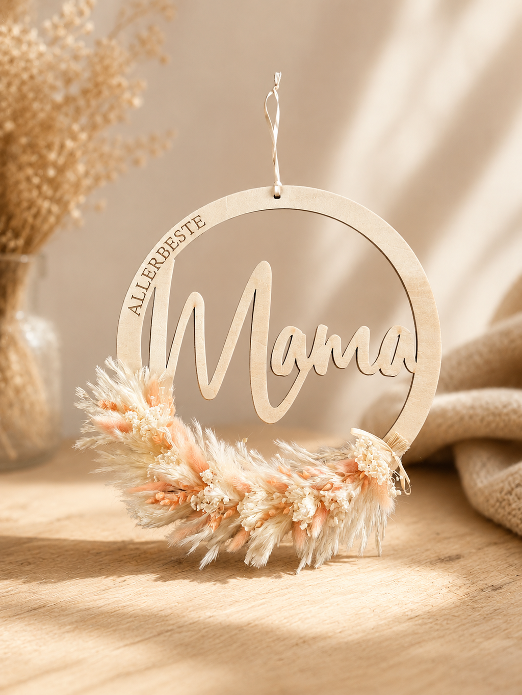 Trockenblumenkranz „Allerbeste Mama“