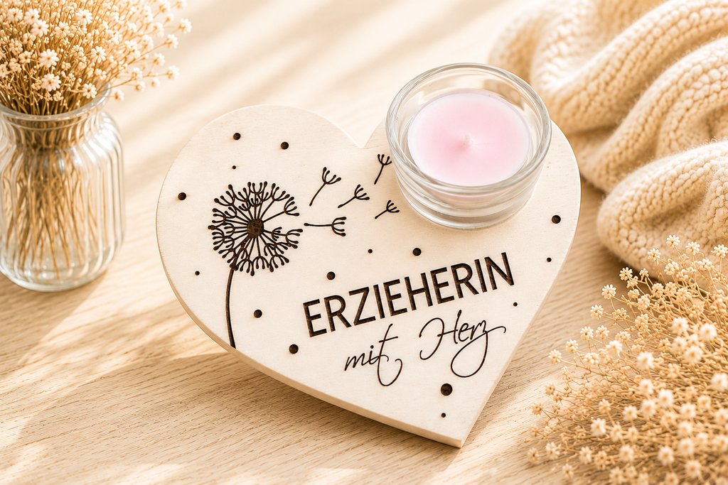 Teelichthalter „Erzieherin mit Herz“