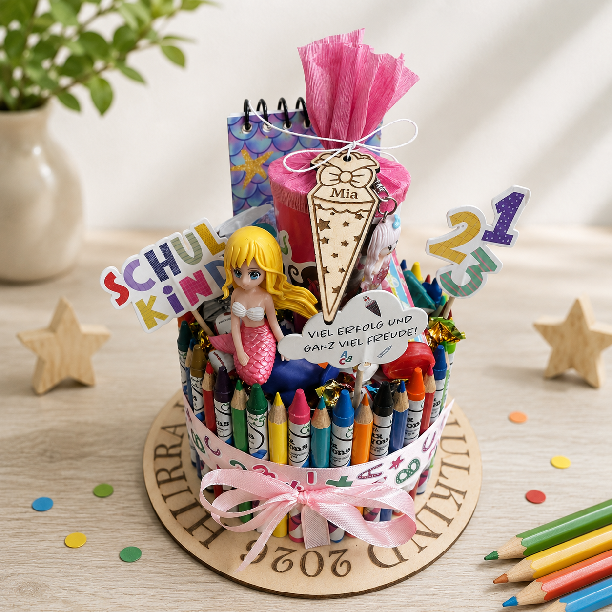 Stiftetorte „Hurra ich bin ein Schulkind“