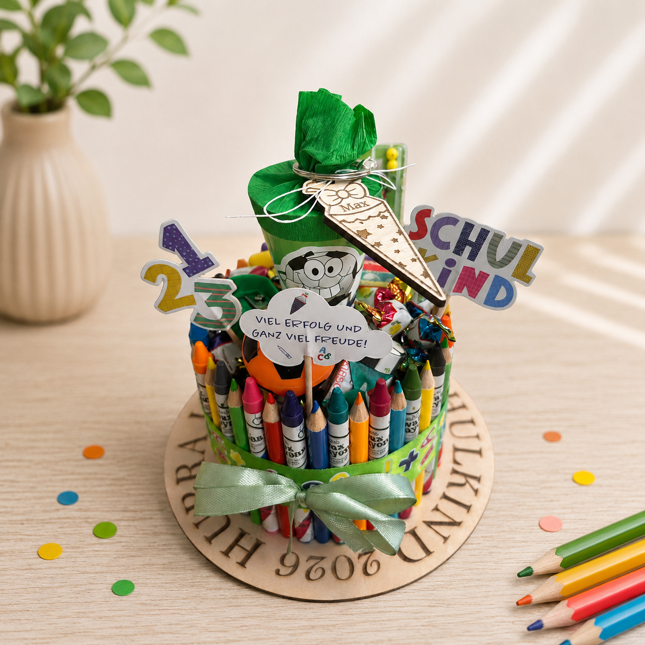 Stiftetorte „Hurra ich bin ein Schulkind“