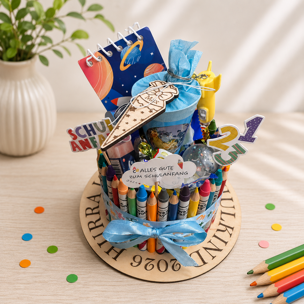 Stiftetorte „Hurra ich bin ein Schulkind“
