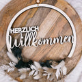 Türkranz, Herzlich Willkommen Deko, Eingangsschild,Trockenblumen, Wohneinweihungsgeschenk, Handgemachter Türkranz, Deko mit Schriftzug
