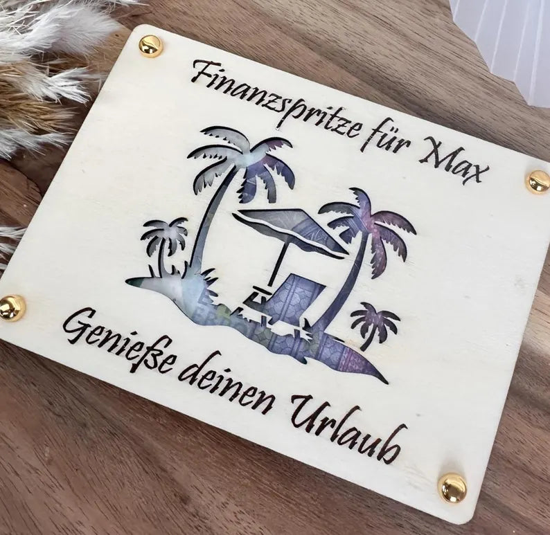 Finanzspritze Urlaub-Personalisierte Geldgeschenk