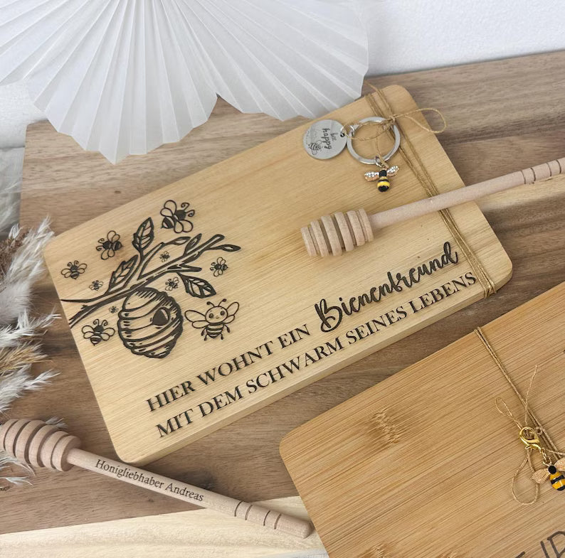 Frühstücksbrett Bienenfreund-Holzbrett
