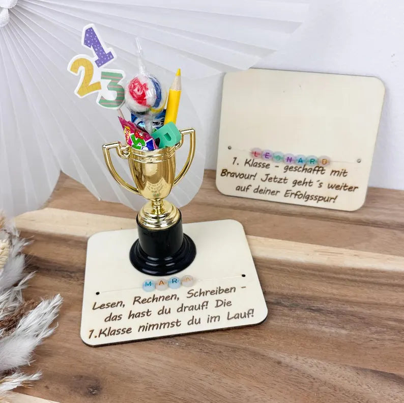 Einschulungsgeschenk Pokal mit Namen