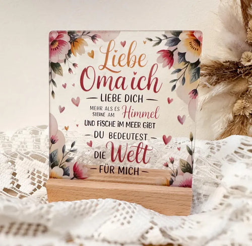 Acryl-Aufsteller mit Spruch